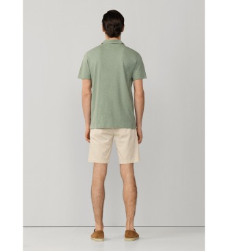 Hackett London Swim Rose green linen polo shirt