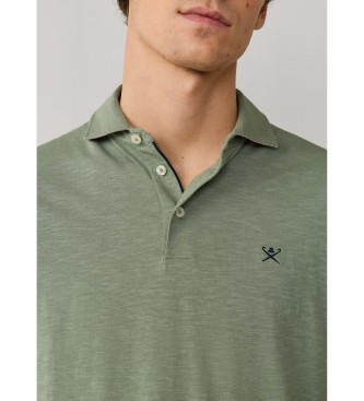 Hackett London Swim Rose green linen polo shirt
