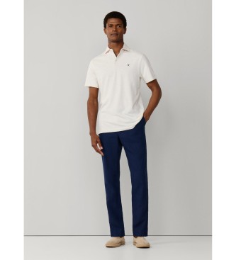 Hackett London Swim Rose white linen polo shirt