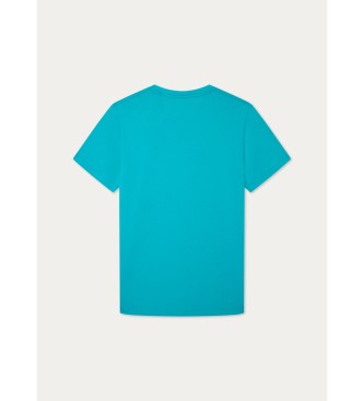 Hackett London T-shirt Swim Trim Logo turquesa