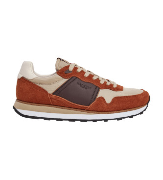 Hackett London Telfor Colors brown leather trainers