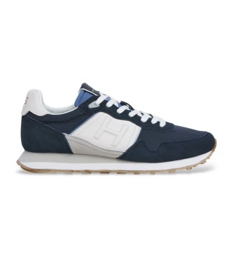 Hackett London Telfor Match Leather Sneakers navy