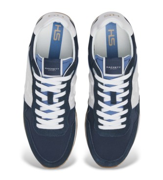 Hackett London Telfor Match Leather Sneakers navy