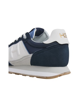 Hackett London Sneakers in pelle blu navy Telfor Match