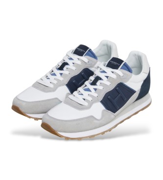 Hackett London Telfor Match Leren Sneakers wit, grijs