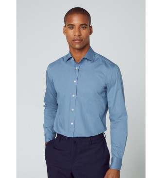 Hackett London Camisa Tencel Multi Trim azul