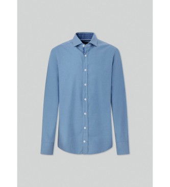 Hackett London Camisa Tencel Multi Trim azul