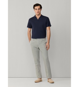 Hackett London Texture Honeycomb navy polo shirt