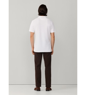 Hackett London Texture Honeycomb polo shirt white