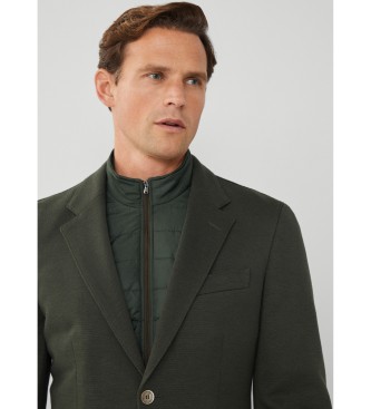 Hackett London Textura do casaco Nylon verde