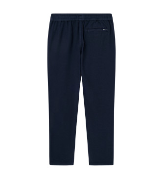 Hackett London Texturerad joggingbyxa marinbl