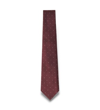 Hackett London Krawat Small Dot bordowy