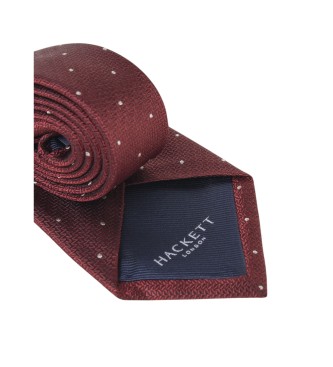 Hackett London Krawat Small Dot bordowy