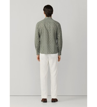 Hackett London Zielona koszulka z nadrukiem tygrysa