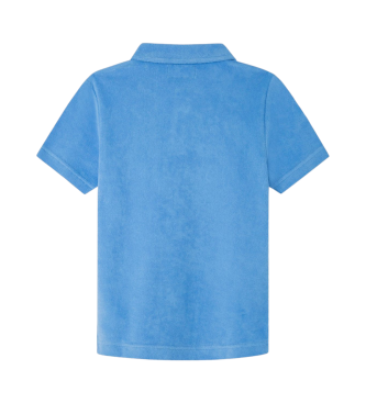 Hackett London Ręcznikowa niebieska koszulka polo