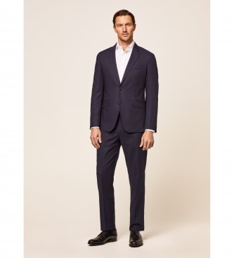 Hackett London Suit Wool anti-wrinkle navy
