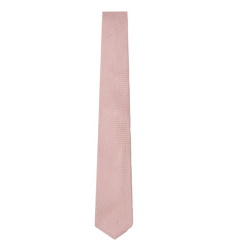 Hackett London Jedwabny krawat Tri Colour różowy
