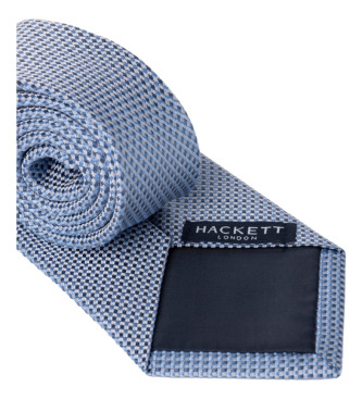 Hackett London Zijden stropdas Tri Colour grijs, blauw