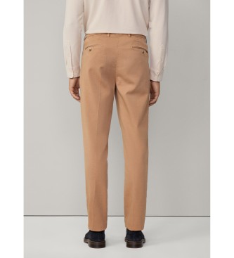 Hackett London Hlače chino fit sloane rjave barve