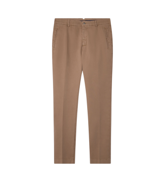 Hackett London Hlače chino fit sloane rjave barve