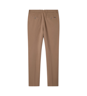 Hackett London Hlače chino fit sloane rjave barve