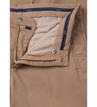 Hackett London Hlače chino fit sloane rjave barve