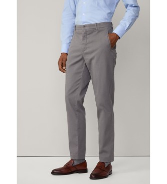 Hackett London Hlače Chino fit sloane sive barve