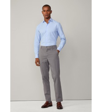 Hackett London Hlače Chino fit sloane sive barve