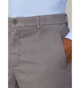 Hackett London Hlače Chino fit sloane sive barve