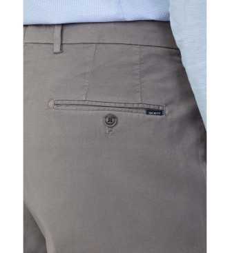 Hackett London Hlače Chino fit sloane sive barve