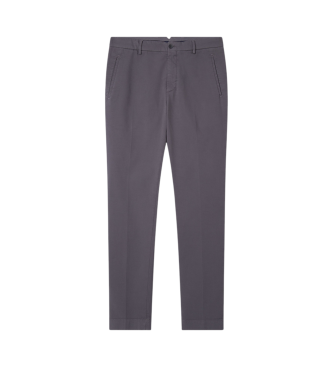 Hackett London Hlače Chino fit sloane sive barve