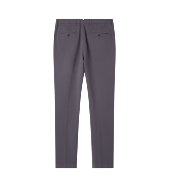 Hackett London Hlače Chino fit sloane sive barve