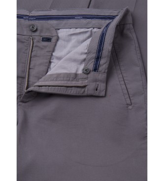 Hackett London Hlače Chino fit sloane sive barve