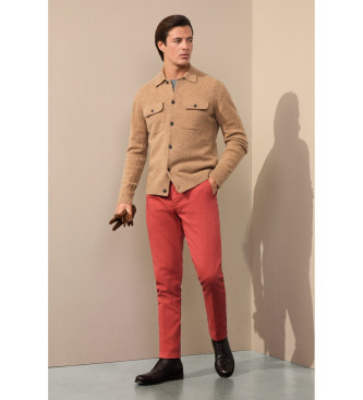 Hackett London Pantaln Chino fit sloane rojo