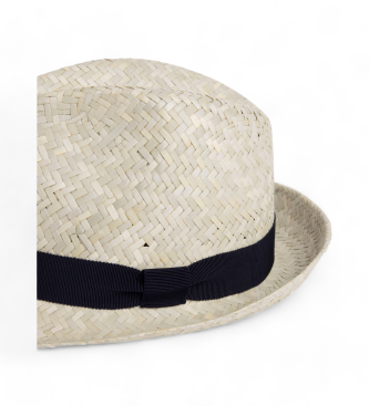 Hackett London Beige straw Trilby hat