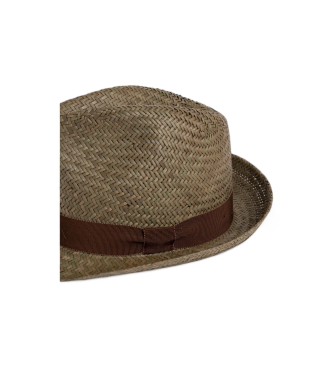 Hackett London Brązowy kapelusz Trilby