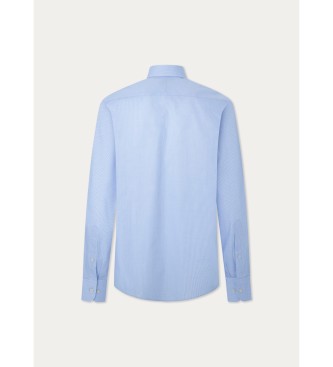 Hackett London Camisa Two Tone Grid Check azul