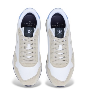 Hackett London Sneakers in pelle bianca semplice Vector