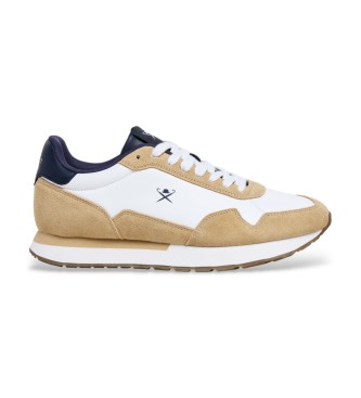 Hackett London Sneakers in pelle beige semplice vettoriale