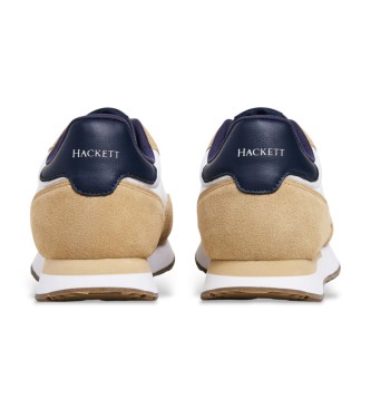 Hackett London Sneakers in pelle beige semplice vettoriale