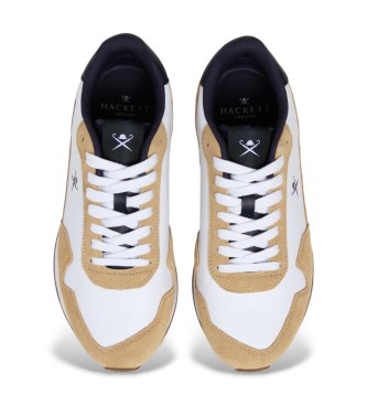 Hackett London Sneakers in pelle beige semplice vettoriale