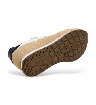 Hackett London Sneakers in pelle beige semplice vettoriale