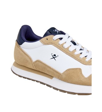 Hackett London Sneakers in pelle beige semplice vettoriale
