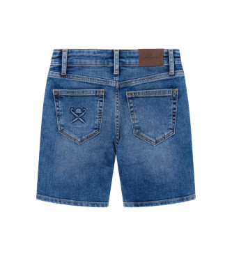 Hackett London Niebieskie szorty jeansowe w stylu vintage