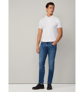 Hackett London slim fit elastiske jeans vintage vask blå