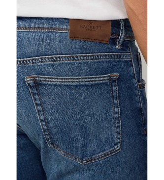 Hackett London slim fit elastiske jeans vintage vask blå