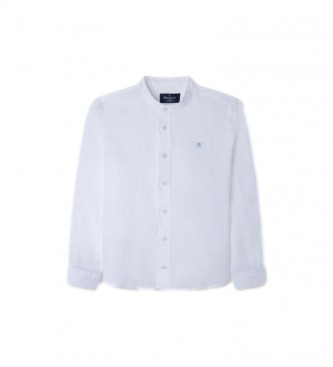 Hackett London Camisa de lino blanco
