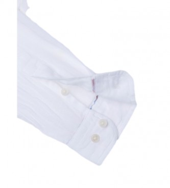 Hackett London Camisa de lino blanco