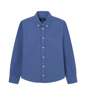 Hackett London Camisa Washed Oxford azul