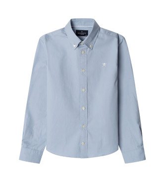 Hackett London Camisa Oxford lavada azul